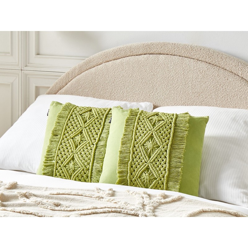 Zestaw 2 poduszek dekoracyjnych KALAM Bawełna 45 x 45 cm Zielony Wzór geometryczny