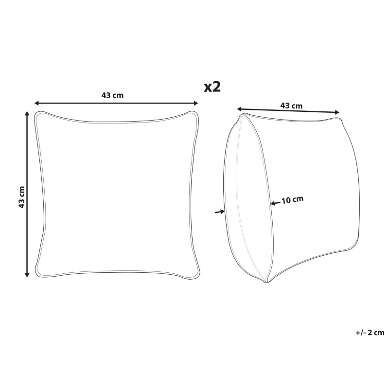 Zestaw 2 poduszek dekoracyjnych MILLET Sztruks 43 x 43 cm Oliwkowy Wzór geometryczny