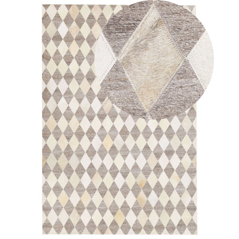 Dywan skórzany 160 x 230 cm beżowo-brązowy SESLICE