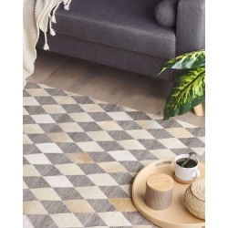 Dywan skórzany 160 x 230 cm beżowo-brązowy SESLICE