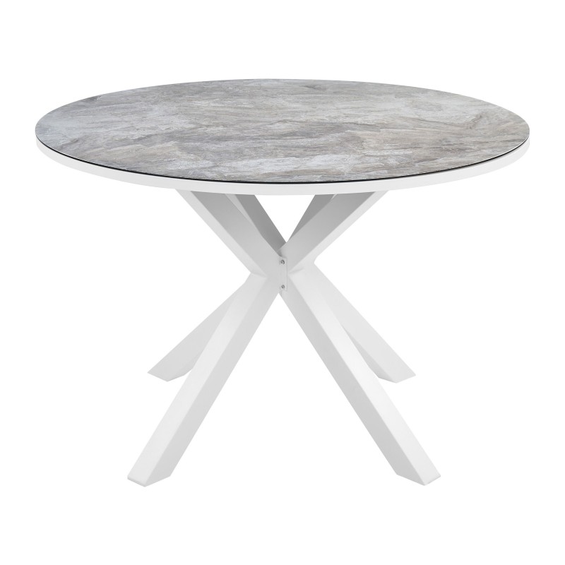 Stół ogrodowy MALETTO 120 cm 120 cm Szkło Ciemnoszary