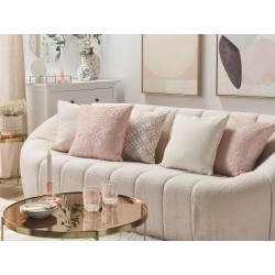 Zestaw 2 poduszek dekoracyjnych PEONY 45 x 45 cm Różowy Jednolity