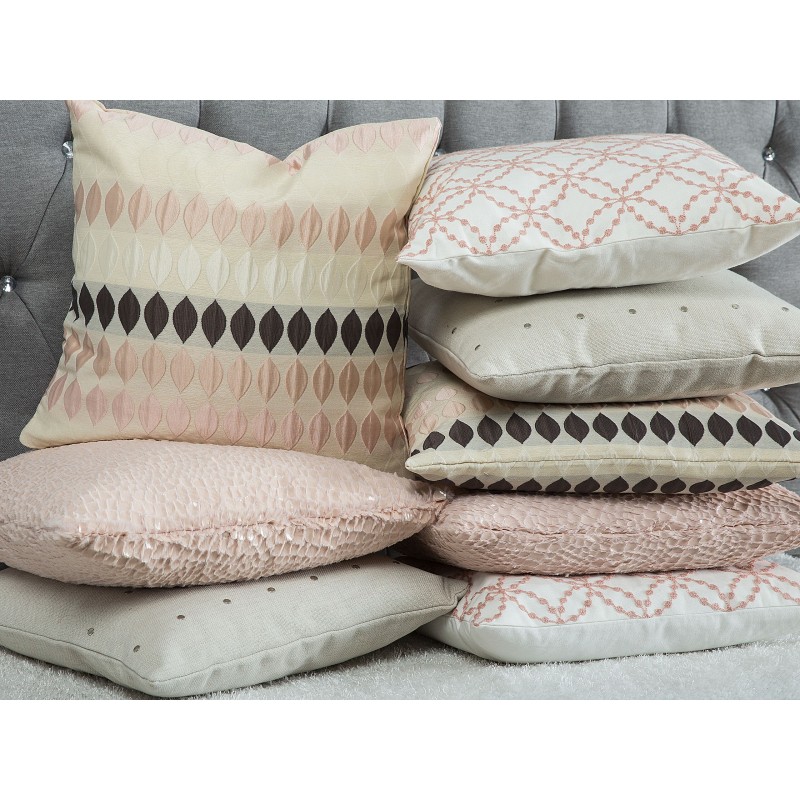 Zestaw 2 poduszek dekoracyjnych PEONY 45 x 45 cm Różowy Jednolity