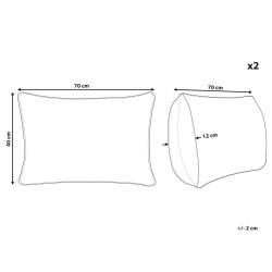 Zestaw 2 poduszek dekoracyjnych BARJA 40 x 70 cm Pomarańczowy W kratkę