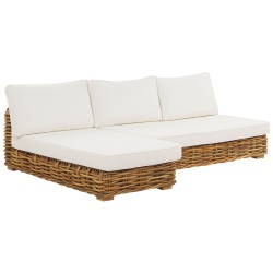 Zestaw ogrodowy ze stolikiem dla 4 osób VARALLO Prawostronny Modułowy Rattan Naturalny