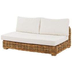 Zestaw ogrodowy ze stolikiem dla 4 osób VARALLO Prawostronny Modułowy Rattan Naturalny