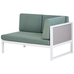 Narożnik ogrodowy ze stolikiem dla 6 osób CASTELLA Lewostronny Metal Zielony