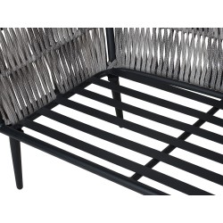 Zestaw ogrodowy ze stolikiem dla 4 osób PREVEZA Technorattan Szary