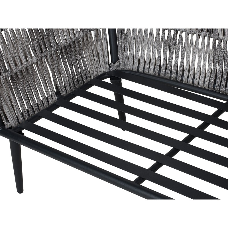 Zestaw ogrodowy ze stolikiem dla 4 osób PREVEZA Technorattan Szary