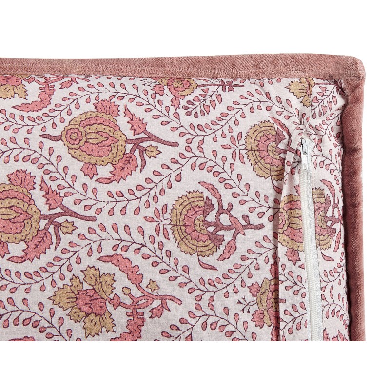 Zestaw 2 poduszek dekoracyjnych PICEA Welur 45 x 45 cm Czerwony Wzór kwiatowy