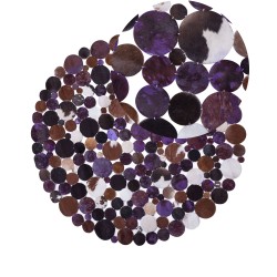 Dywan okrągły skórzany ⌀ 140 cm fioletowy SORGUN