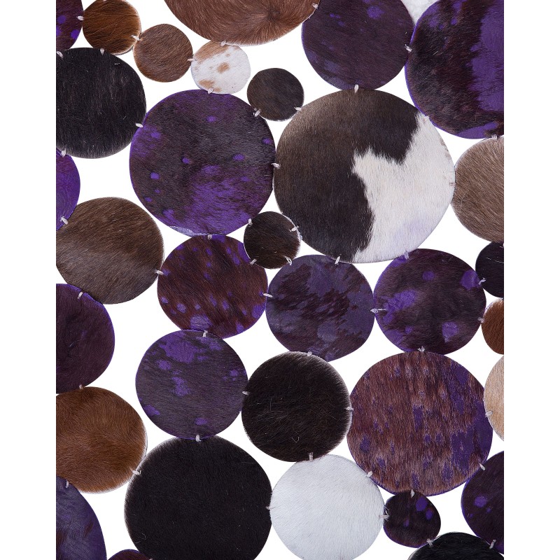 Dywan okrągły skórzany ⌀ 140 cm fioletowy SORGUN