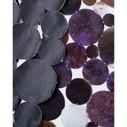 Dywan okrągły skórzany ⌀ 140 cm fioletowy SORGUN