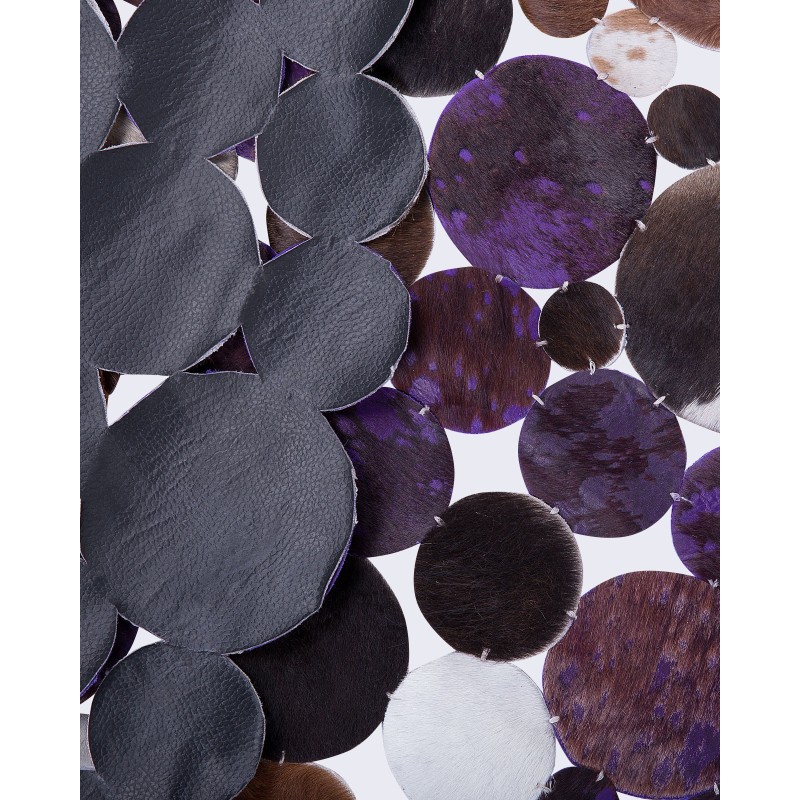Dywan okrągły skórzany ⌀ 140 cm fioletowy SORGUN