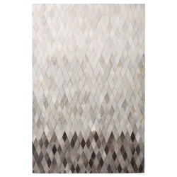 Dywan patchwork skórzany 160 x 230 cm biało-szary MALDAN