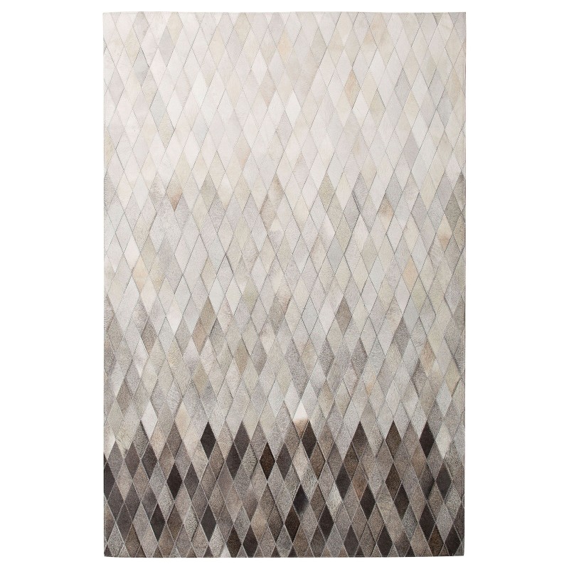 Dywan patchwork skórzany 160 x 230 cm biało-szary MALDAN