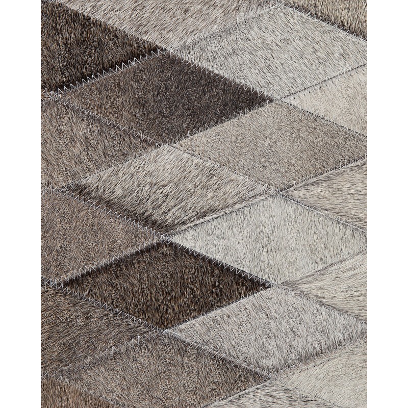 Dywan patchwork skórzany 160 x 230 cm biało-szary MALDAN