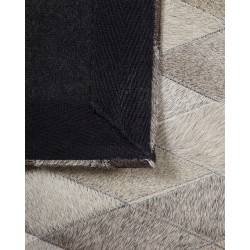 Dywan patchwork skórzany 160 x 230 cm biało-szary MALDAN