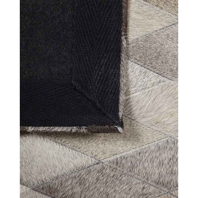 Dywan patchwork skórzany 160 x 230 cm biało-szary MALDAN