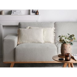 Zestaw 2 poduszek dekoracyjnych MABA Bawełna 50 x 35 cm Złamana biel Jednolity