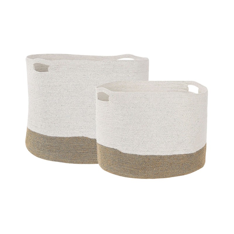 Zestaw 2 koszy KAHAN Bawełna Biały