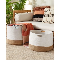 Zestaw 2 koszy KAHAN Bawełna Biały