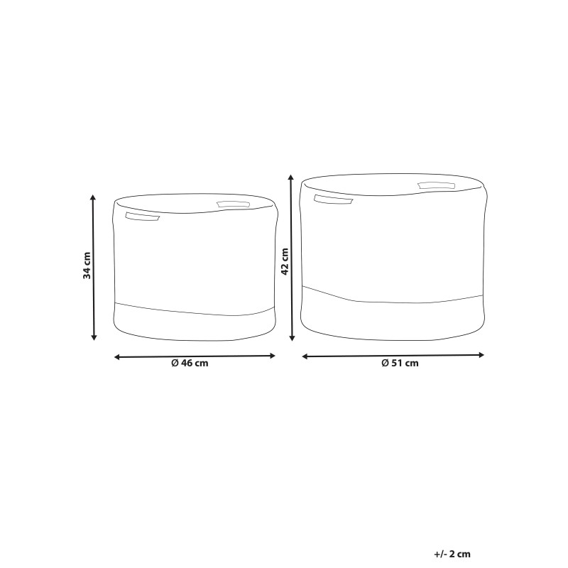 Zestaw 2 koszy KAHAN Bawełna Biały