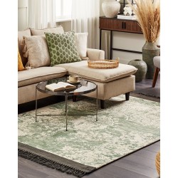 Dywan z wiskozy 160 x 230 cm zielony z beżowym AKARSU