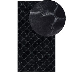 Dywan sztuczne futro królika 80 x 150 cm czarny GHARO