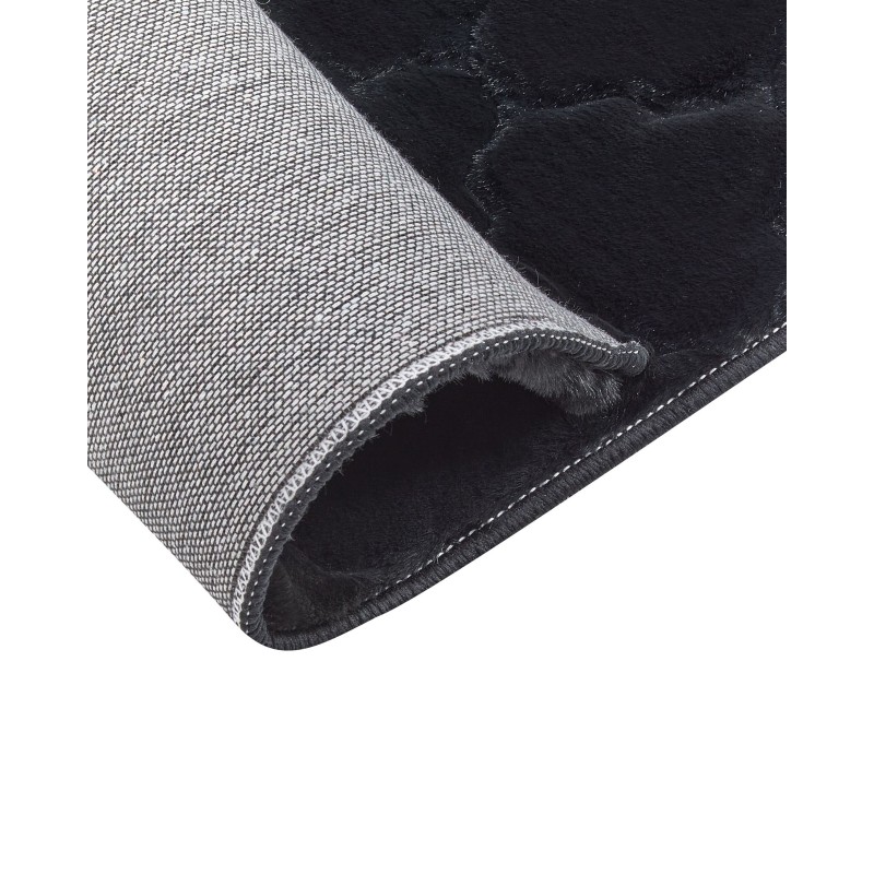 Dywan sztuczne futro królika 80 x 150 cm czarny GHARO