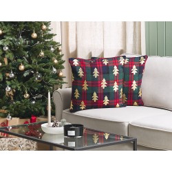 Zestaw 2 poduszek dekoracyjnych CUPID 45 x 45 cm Ciemnozielony Wzór świąteczny
