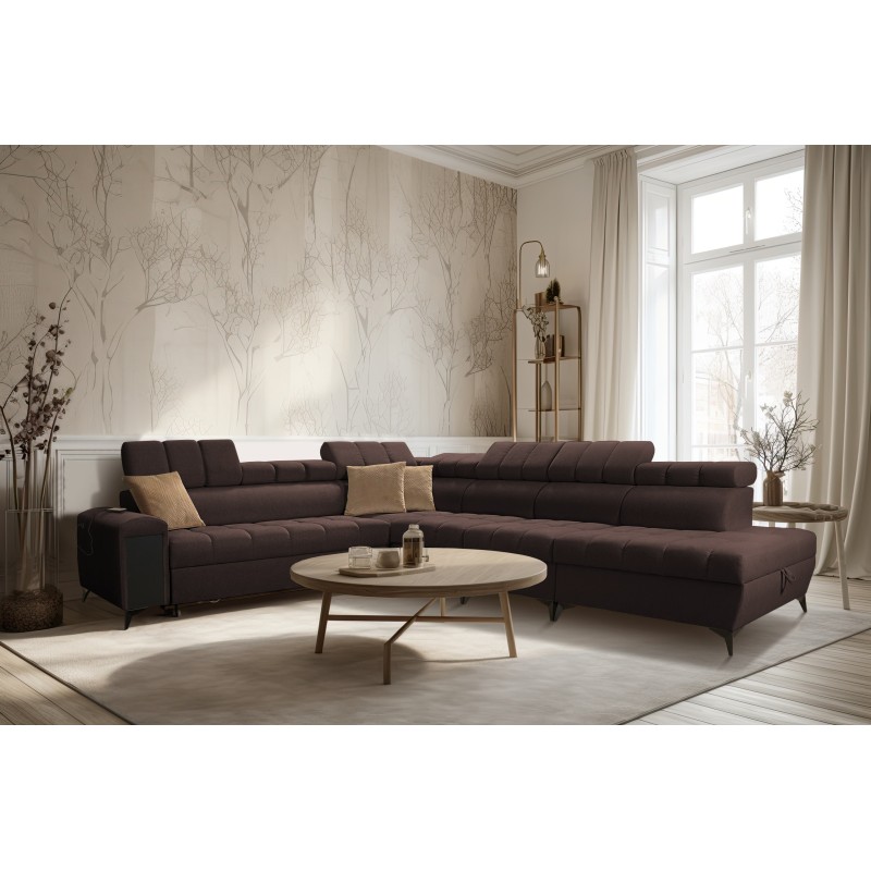 Venna XII corner sofa with a sleeping function and USB port - elegance and functionality in one!
