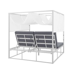 Łóżko ogrodowe PALLANZA Metal Biały