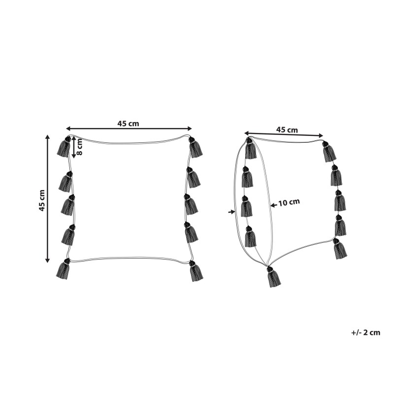 Poduszka dekoracyjna BOUVARDIA Bawełna 45 x 45 cm Szary Wzór zygzak