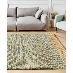 Dywan z juty 160 x 230 cm zielony z beżowym TELLIKAYA