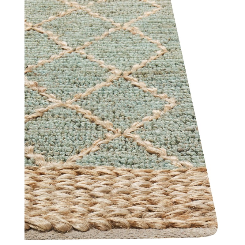 Dywan z juty 160 x 230 cm zielony z beżowym TELLIKAYA