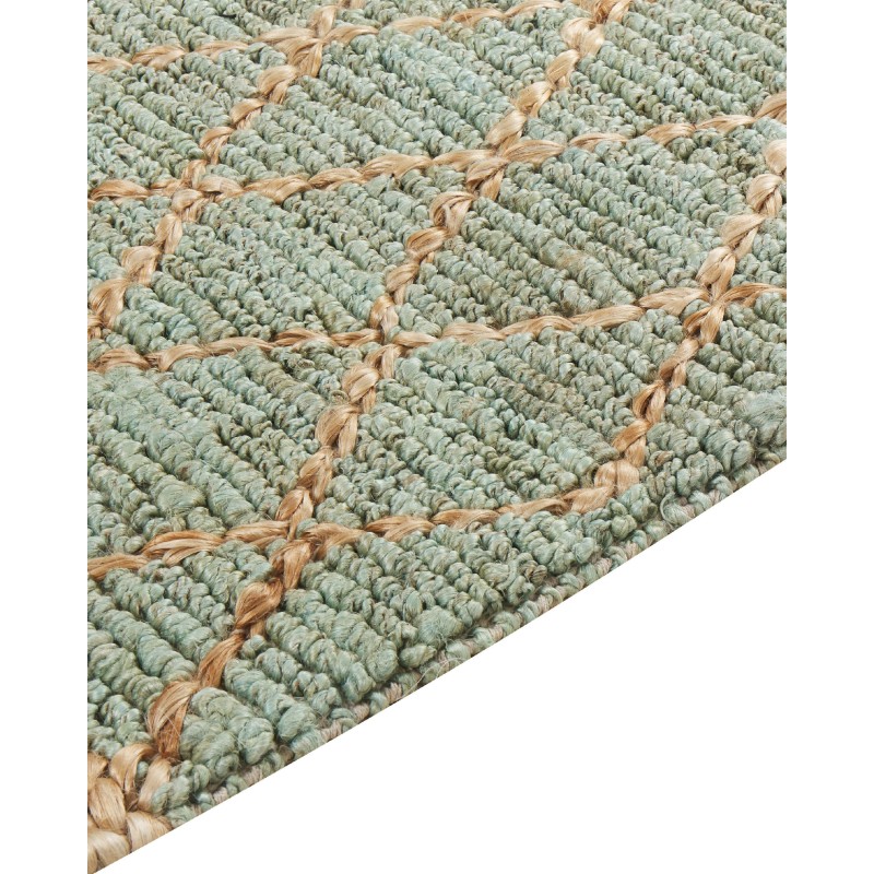 Dywan z juty 160 x 230 cm zielony z beżowym TELLIKAYA