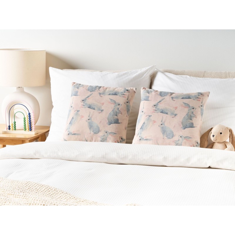 2 bawełniane poduszki dla dzieci w króliki 45 x 45 cm różowe RATIBIDA