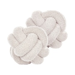 Zestaw 2 poduszek dekoracyjnych MALNI Boucle 19 x 19 cm Złamana biel Jednolity
