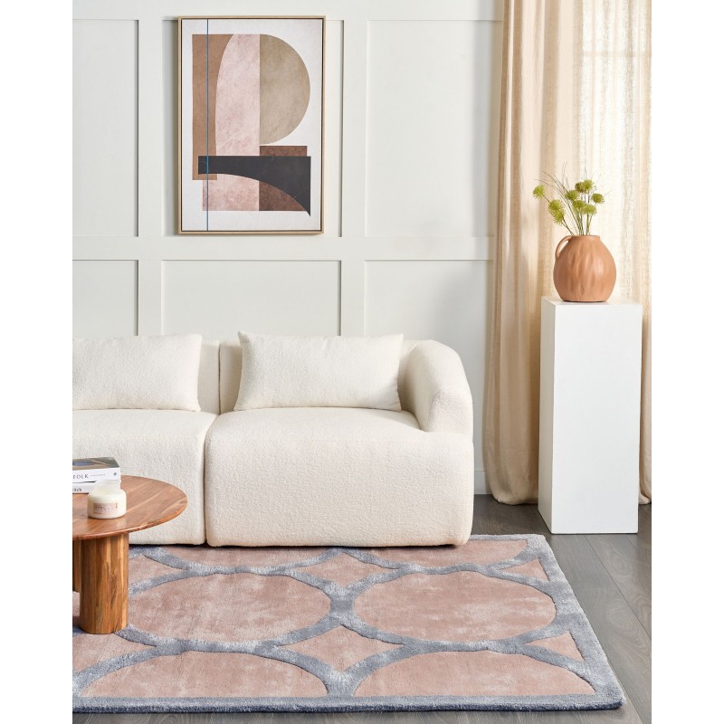 Dywan z wiskozy 160 x 230 cm beżowo-szary MALAN