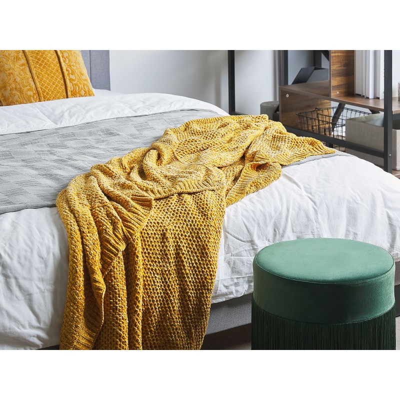 Koc HAIFA 150 x 200 cm Musztardowy