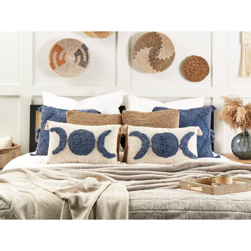 Zestaw 2 poduszek dekoracyjnych LUPINUS Bawełna 55 x 35 cm Jasnobeżowy Wzór geometryczny