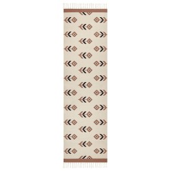 Dywan bawełniany kilim 80 x 300 cm beżowo-czarny NIAVAN