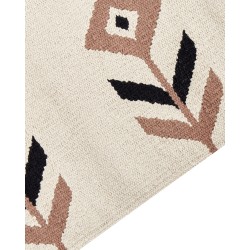 Dywan bawełniany kilim 80 x 300 cm beżowo-czarny NIAVAN