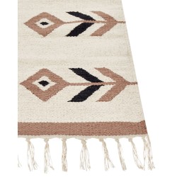 Dywan bawełniany kilim 80 x 300 cm beżowo-czarny NIAVAN
