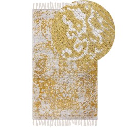 Dywan z wiskozy 80 x 150 cm żółto-beżowy BOYALI