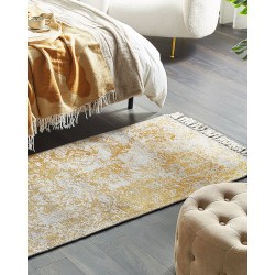 Dywan z wiskozy 80 x 150 cm żółto-beżowy BOYALI