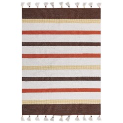 Dywan bawełniany 140 x 200 cm brązowo-beżowy HISARLI