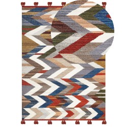 Dywan wełniany kilim 160 x 230 cm wielokolorowy KANAKERAVAN
