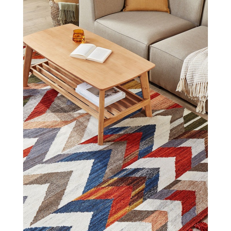 Dywan wełniany kilim 160 x 230 cm wielokolorowy KANAKERAVAN